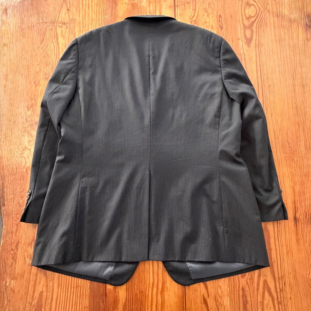 Ralph Ralph Lauren Mens 46R Wool Pinstripe Blazer Jacket Black Dillard's Gray - Picture 12 of 12